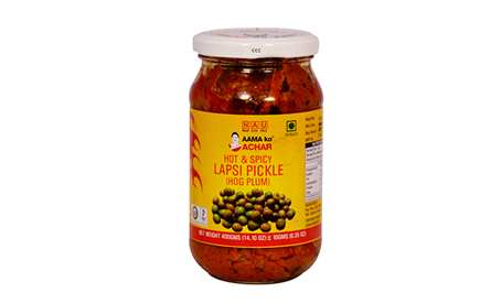 Ammako Hot & Spicy Lapsi Pickle 380 gm in bottle
